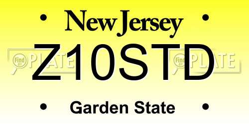 Z10STD New Jersey License Plate