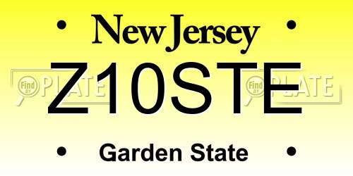 Z10STE New Jersey License Plate