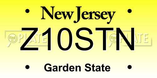 Z10STN New Jersey License Plate