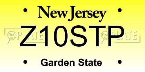 Z10STP New Jersey License Plate