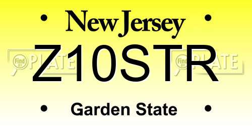 Z10STR New Jersey License Plate
