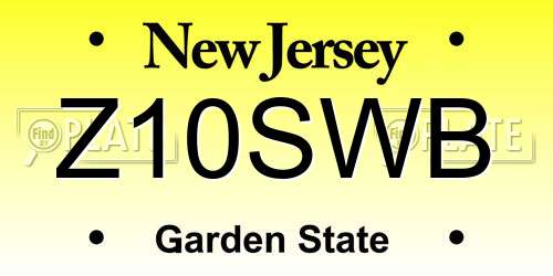 Z10SWB New Jersey License Plate