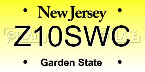 Z10SWC New Jersey License Plate