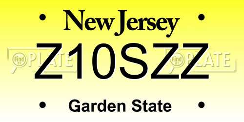 Z10SZZ New Jersey License Plate