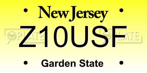 Z10USF New Jersey License Plate