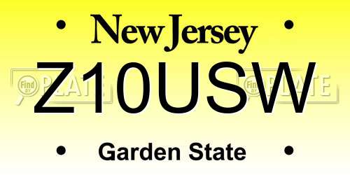 Z10USW New Jersey License Plate