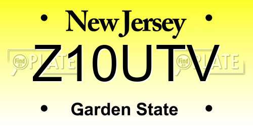 Z10UTV New Jersey License Plate