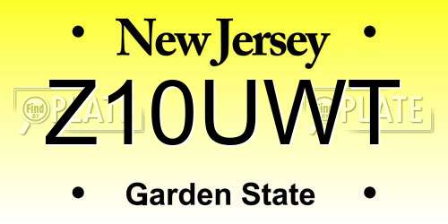 Z10UWT New Jersey License Plate