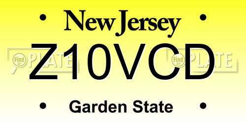 Z10VCD New Jersey License Plate