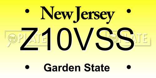 Z10VSS New Jersey License Plate