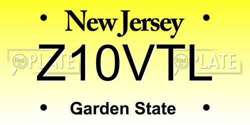 Z10VTL New Jersey License Plate