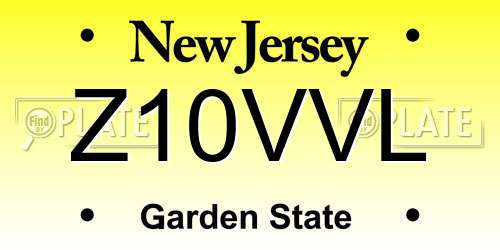 Z10VVL New Jersey License Plate