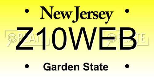 Z10WEB New Jersey License Plate