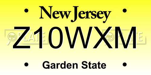 Z10WXM New Jersey License Plate