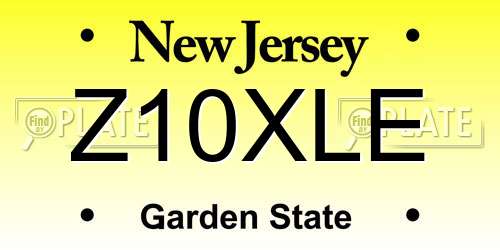 Z10XLE New Jersey License Plate