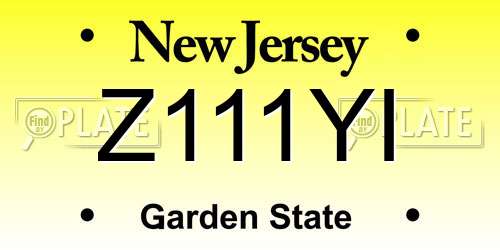 Z111YI New Jersey License Plate