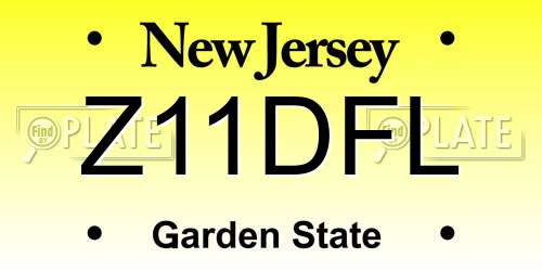 Z11DFL New Jersey License Plate