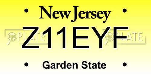 Z11EYF New Jersey License Plate