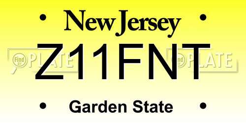 Z11FNT New Jersey License Plate