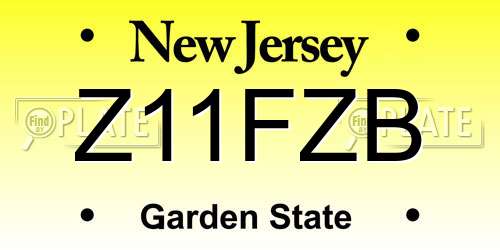 Z11FZB New Jersey License Plate