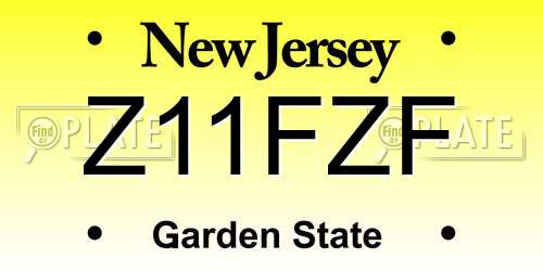 Z11FZF New Jersey License Plate