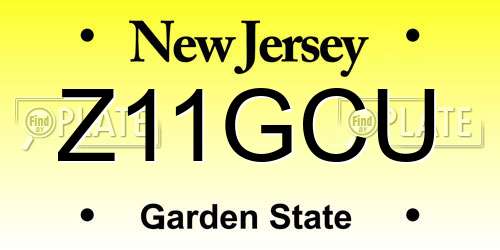 Z11GCU New Jersey License Plate