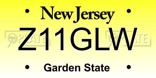 Z11GLW New Jersey License Plate