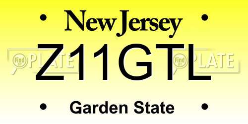 Z11GTL New Jersey License Plate
