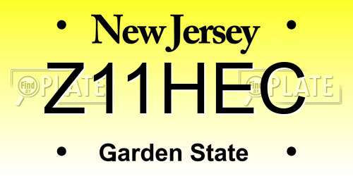 Z11HEC New Jersey License Plate