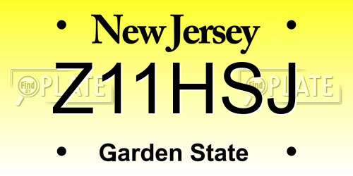 Z11HSJ New Jersey License Plate