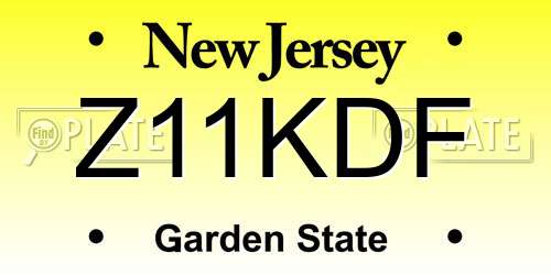 Z11KDF New Jersey License Plate