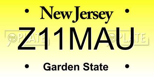 Z11MAU New Jersey License Plate