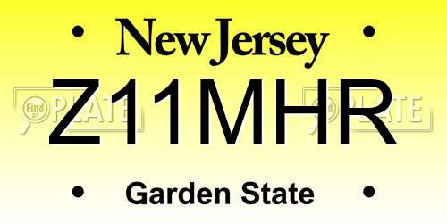 Z11MHR New Jersey License Plate
