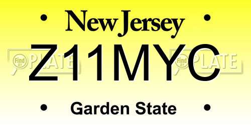 Z11MYC New Jersey License Plate