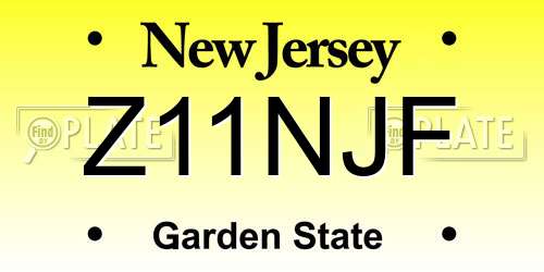 Z11NJF New Jersey License Plate