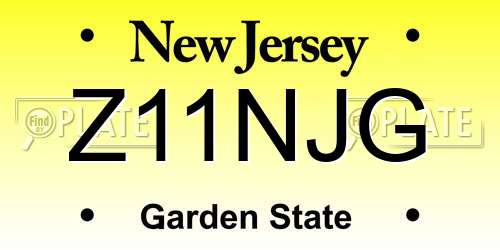 Z11NJG New Jersey License Plate