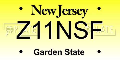 Z11NSF New Jersey License Plate