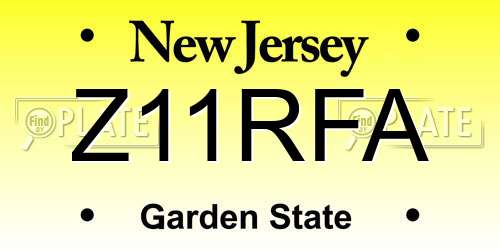Z11RFA New Jersey License Plate