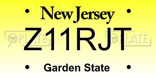 Z11RJT New Jersey License Plate