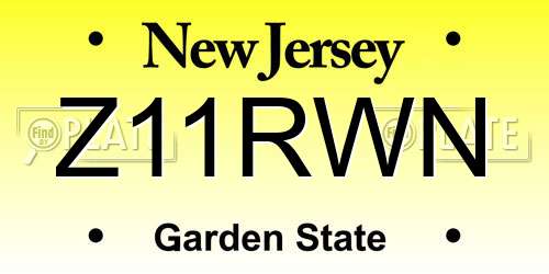 Z11RWN New Jersey License Plate
