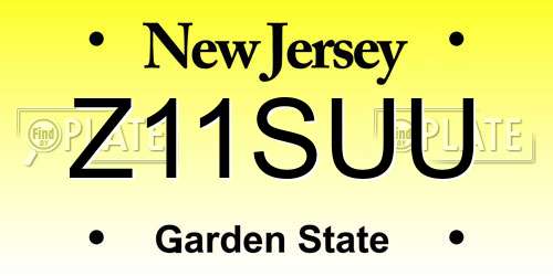 Z11SUU New Jersey License Plate