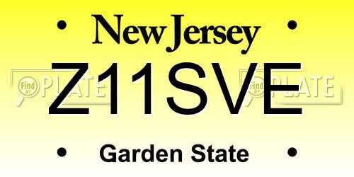 Z11SVE New Jersey License Plate