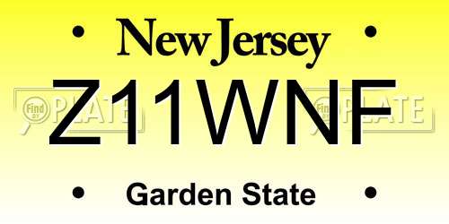 Z11WNF New Jersey License Plate