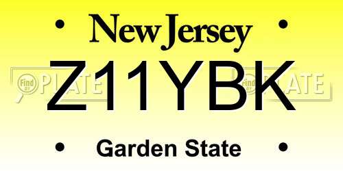 Z11YBK New Jersey License Plate