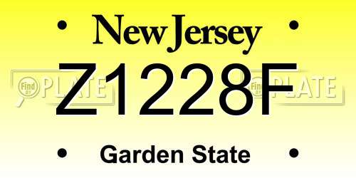 Z1228F New Jersey License Plate