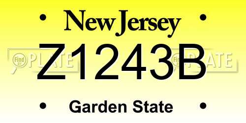 Z1243B New Jersey License Plate