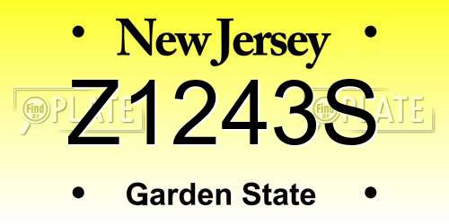 Z1243S New Jersey License Plate