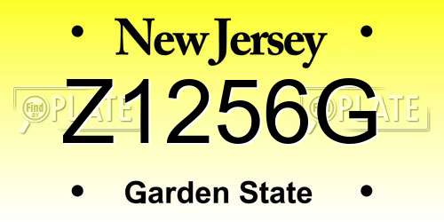Z1256G New Jersey License Plate