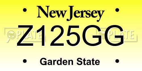 Z125GG New Jersey License Plate