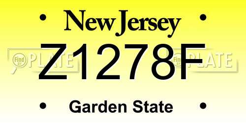Z1278F New Jersey License Plate